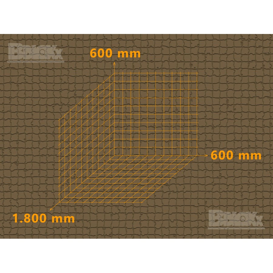 1.500 kg 180x60x60 cm Standard BBloxxBeton-Legostein 600er oben Noppen 